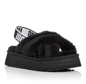 ugg disco cross slingback platform slide sandal purple sherpa lined US size 9